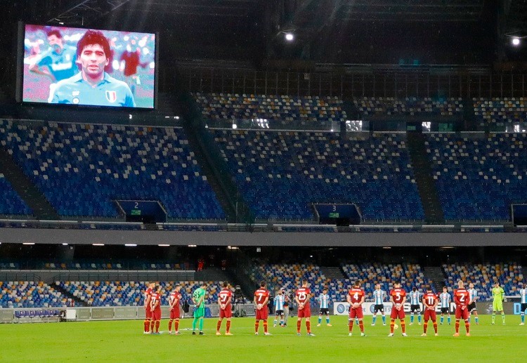 Napoli and AS Roma take time to remember the late Diego Maradona during ahead of their Serie A match