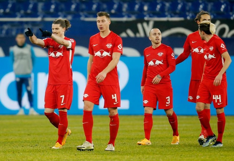 Marcel Sabitzer hits a goal to take RB Leipzig's lead against Schalke 04 further during their Bundesliga clash