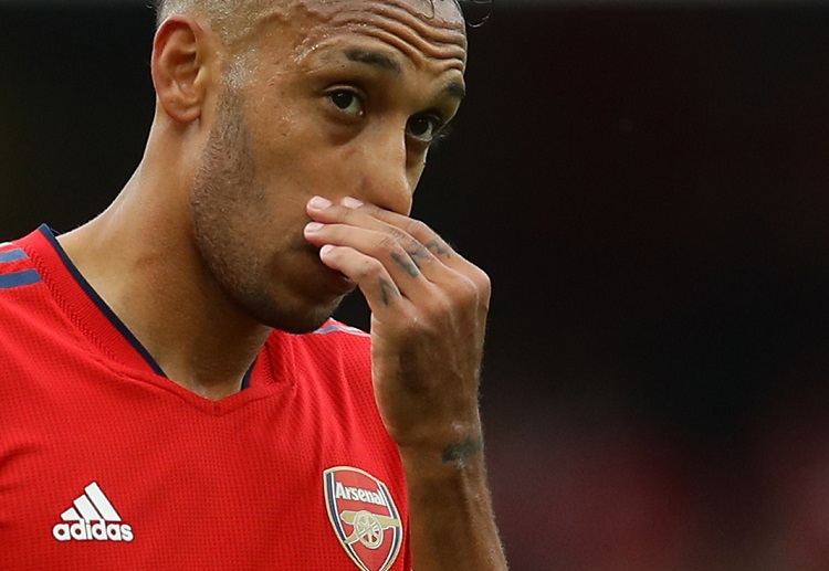 Pierre-Emerick Aubameyang looks dejected after a Premier League defeat to Chelsea