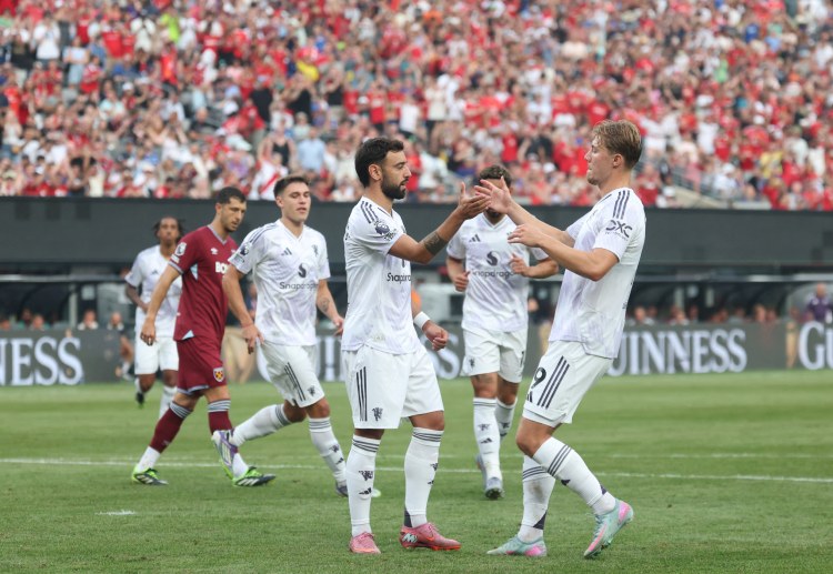 英超夏季赛 布鲁诺·费尔南德斯双响，曼联战胜西汉姆联迎来季前赛首胜。