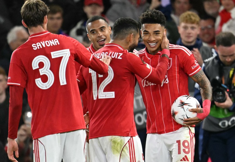 英超联赛  诺丁汉森林的热苏斯贡献7球，将对曼城防线形成威胁。