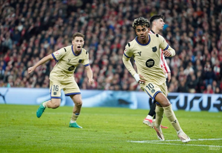 西甲联赛 亚马尔的制胜球帮助巴塞罗那在客场1-0击败毕尔巴鄂竞技。